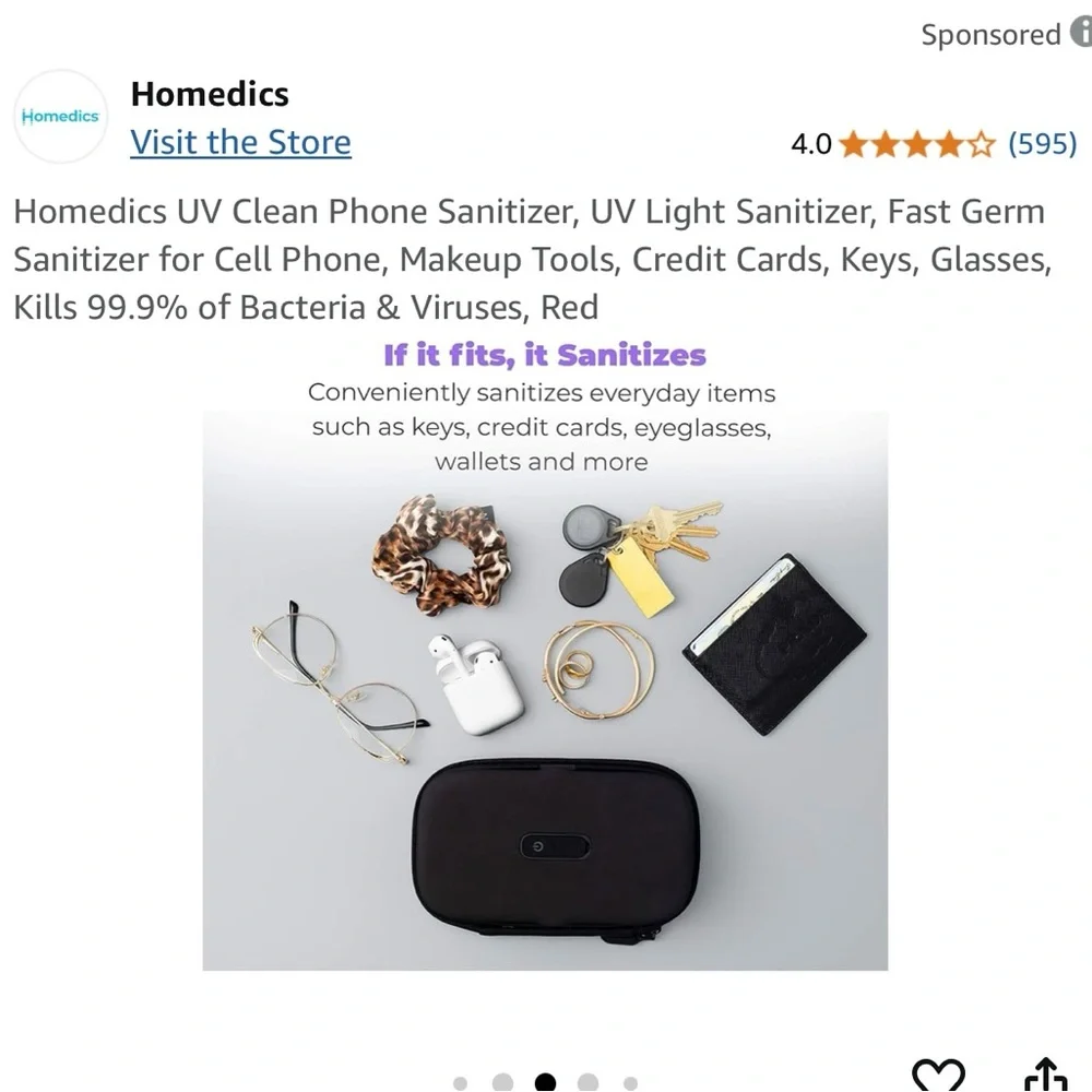 Homedics Red UV Clean Phone Sanitizer